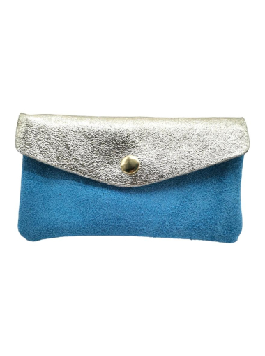 Wholesaler Best Angel-Fashion Kingdom - Dual-material wallet in suede and iridescent leather