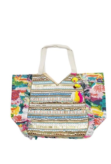 Wholesaler Best Angel-Fashion Kingdom - Handmade handbag with fringe, pearl embroidery and sequins
