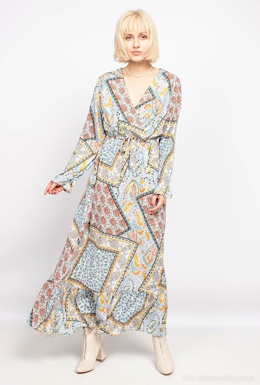 Wholesaler BEST LIVE - Wrap dress with  print