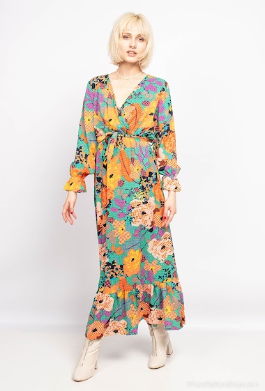 Wholesaler BEST LIVE - Wrap dress with print