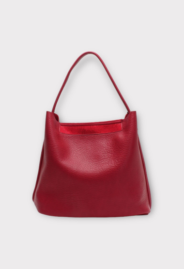 Vimoda Paris Leather Handbag Full Zip Crossbody Strap Red Lining