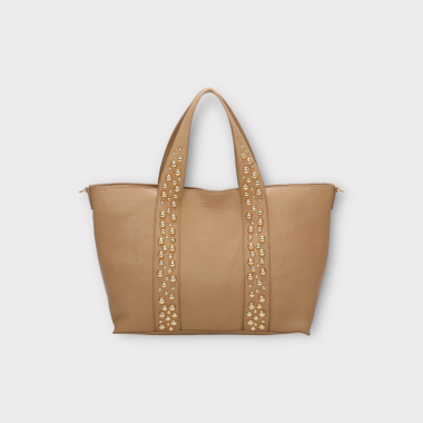 Grossiste BESTINI - Grand sac bandoulière avec perle dorée décorative