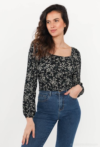 Wholesaler BIGDART - Floral print blouse with square neck