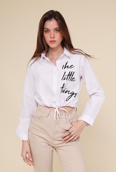 Short shirt with writing