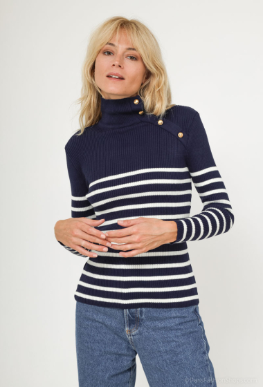 Wholesaler BIGDART - Buttoned striped sweater
