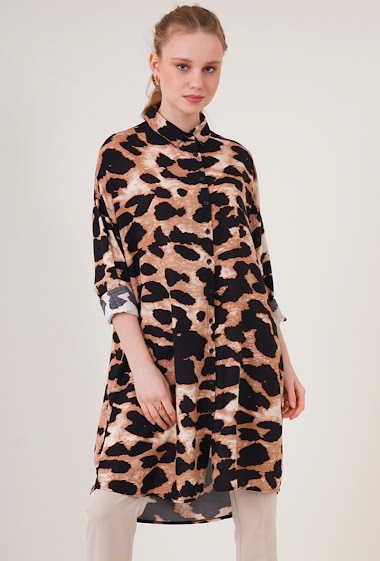 Grossistes BIGDART - Robe chemise imprimé léopard