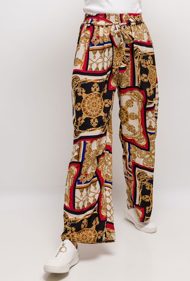 Mayorista Big Liuli - Pantalon con estampado bufanda