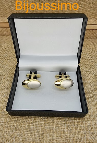 Mayorista Bijoussimo - Silver and gold cufflink with box