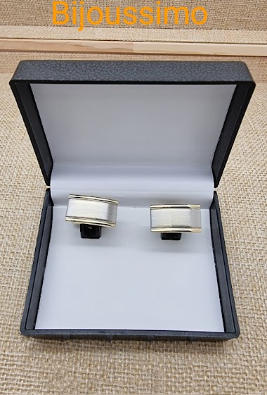 Wholesaler Bijoussimo - Silver and gold cufflink with box