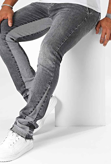 Grossiste Black Industry - Jeans Flare Gris Homme Black Industry