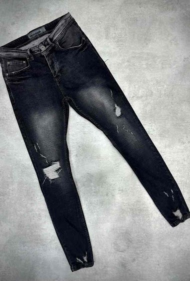 Grossiste Black Industry - Jeans Skinny Noir Homme Black Industry