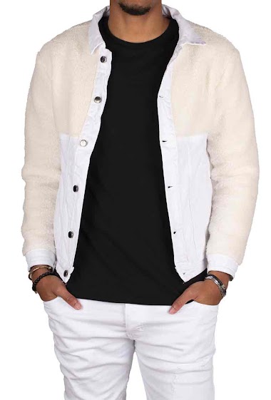 Wholesaler Black Industry - Denim jacket White Men Black Industry