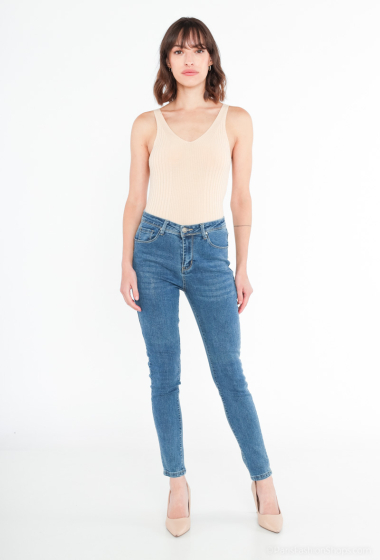 Wholesaler BLEUET DE PARIS - Simple High Waist Skinny Jeans