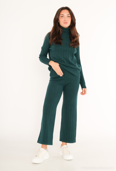 Wholesaler Bluoltre - Turtleneck sweater and knitted pants set