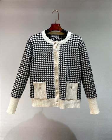 Wholesaler Bluoltre - Houndstooth vest with 2 small pockets