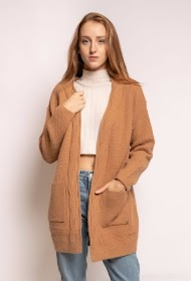 Großhändler Bluoltre - Texturized cable knit cardigan