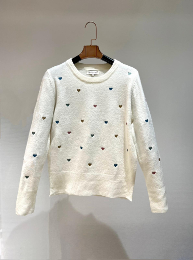Grossiste Bluoltre - Pull avec broderie coeur