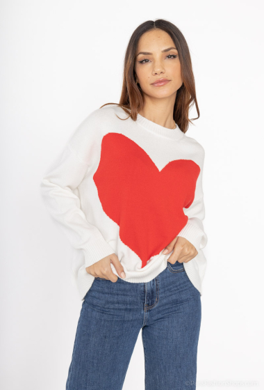 Grossiste Bluoltre - Pull avec gros coeur