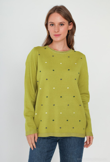 Grossiste Bluoltre - Pull avec petits pois