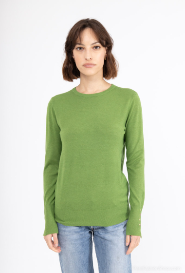 Grossiste Bluoltre - Pull basic avec boutons sur manches
