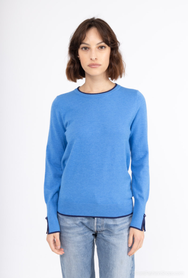 Wholesaler Bluoltre - Striped sweater with buttons on the shoulders