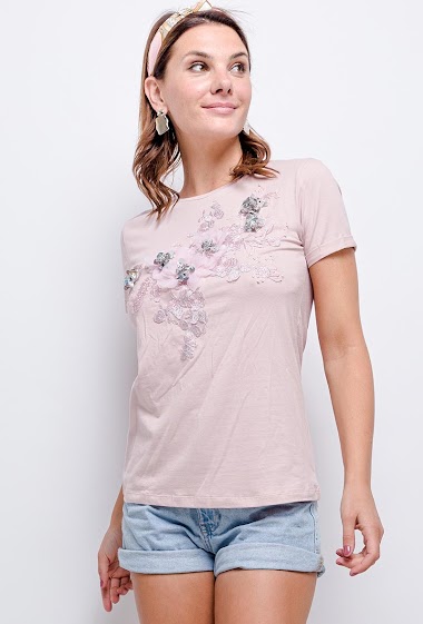 Wholesaler Bluoltre - T-shirt with embroideries