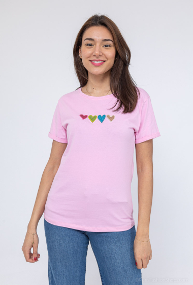 Grossiste Bluoltre - T-shirt avec coeurs