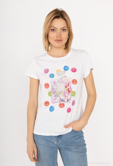 Großhändler Bluoltre - Printed t-shirt with rhinestones