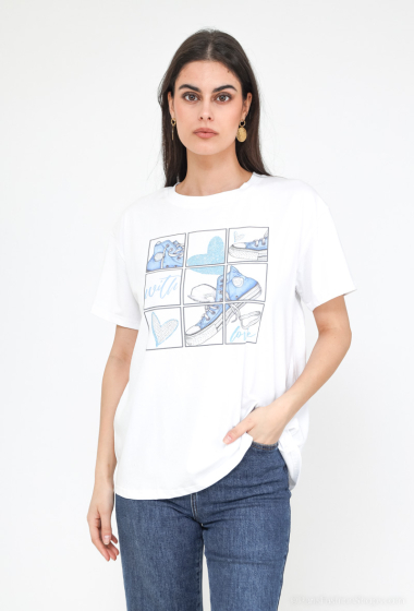Grossiste Bluoltre - T-shirt imprimé à strass
