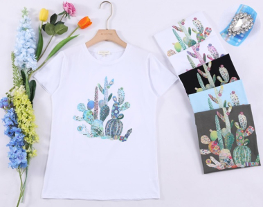 Grossiste Bluoltre - T-shirt imprimé cactus
