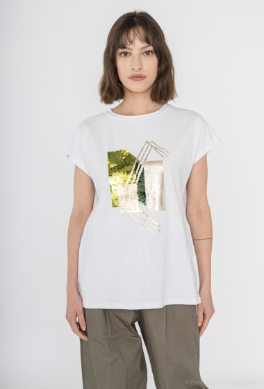 Grossiste Bluoltre - T-shirt imprimé sequin