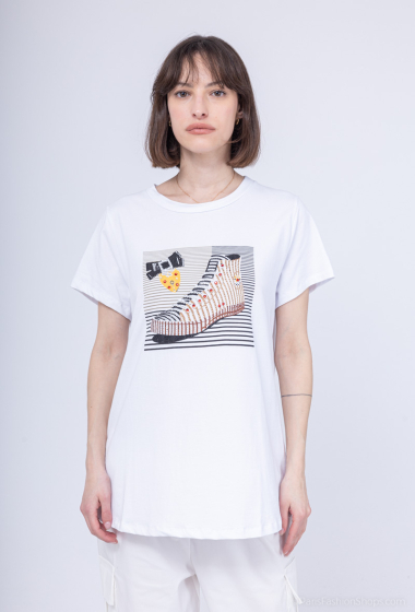 Grossiste Bluoltre - T-shirt imprimé strass