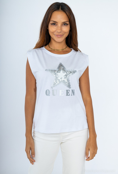 Grossiste Bluoltre - T-shirt sans manche imprimé étoile
