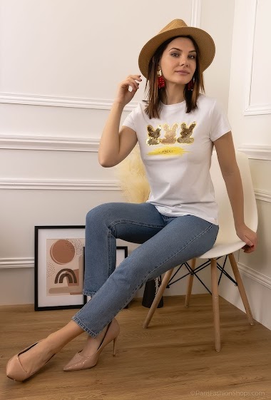 Großhändler Bluoltre - Printed t-shirt with sequins