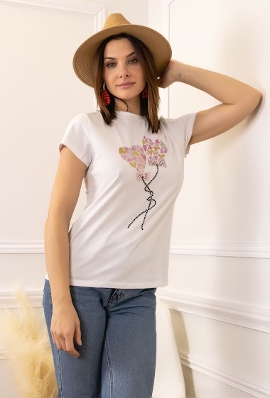 Großhändler Bluoltre - T-shirt with pearls
