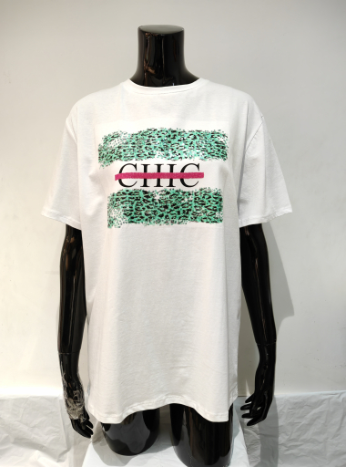 Grossiste Bluoltre - T-shirts imprimé léopard Chic