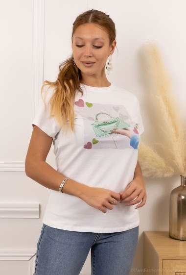 Grossiste Bluoltre - T-shirts perle et strass