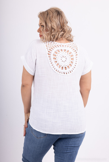 Wholesaler Bobo Glam' - Cotton blouse with crochet back