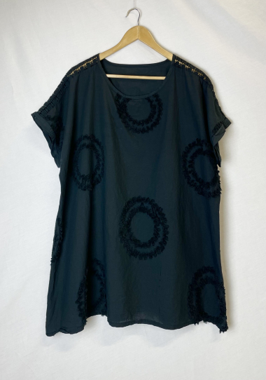Wholesaler Bobo Glam' - Circular textured cotton blouse