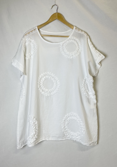 Wholesaler Bobo Glam' - Circular textured cotton blouse