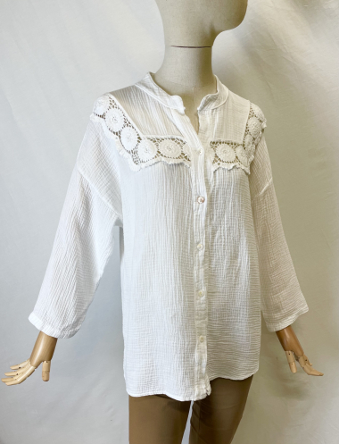 Wholesaler Bobo Glam' - Cotton gauze lace blouse