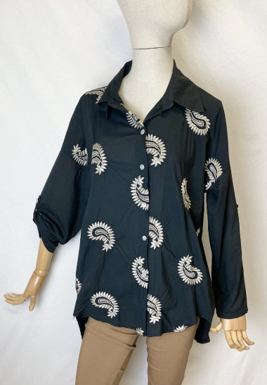 Wholesaler Bobo Glam' - Metallic embroidery blouse with paisley pattern