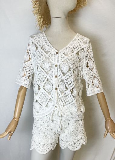 Wholesaler Bobo Glam' - Buttoned crochet vest