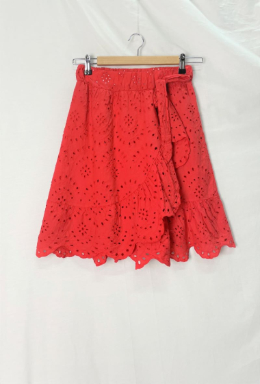 Wholesaler Bobo Glam' - Short skirt with English embroidery