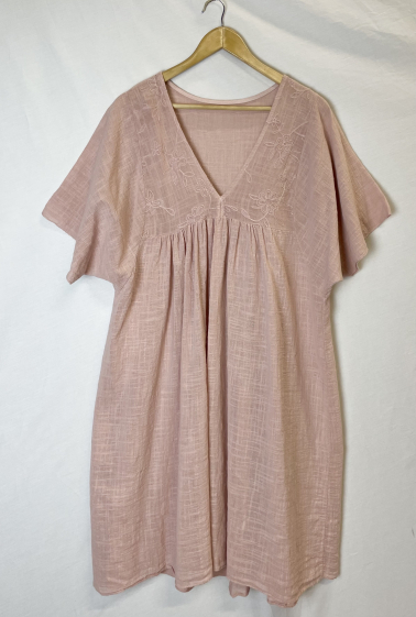Wholesaler Bobo Glam' - Cotton dress with loose embroidery