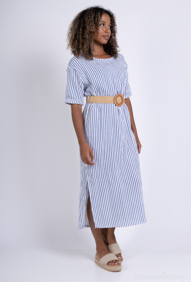 Wholesaler BOHEM NANA - Striped cotton gas dress