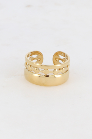 Großhändler Bohm - Ring – dicker, breiter und glatter Ring, Linie und Kreise