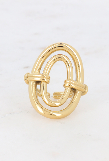 Wholesaler Bohm - Ayna hoop earrings - double smooth ring