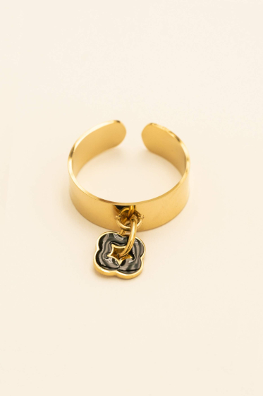 Wholesaler Bohm - Carlo ring - clover pendant in colored enamel