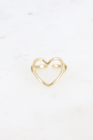 Wholesaler Bohm - Steel ring - openwork heart